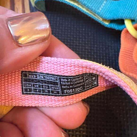 Teva original universal 90s multicolor double strap sandals SIZE 8 - Picture 4 of 6